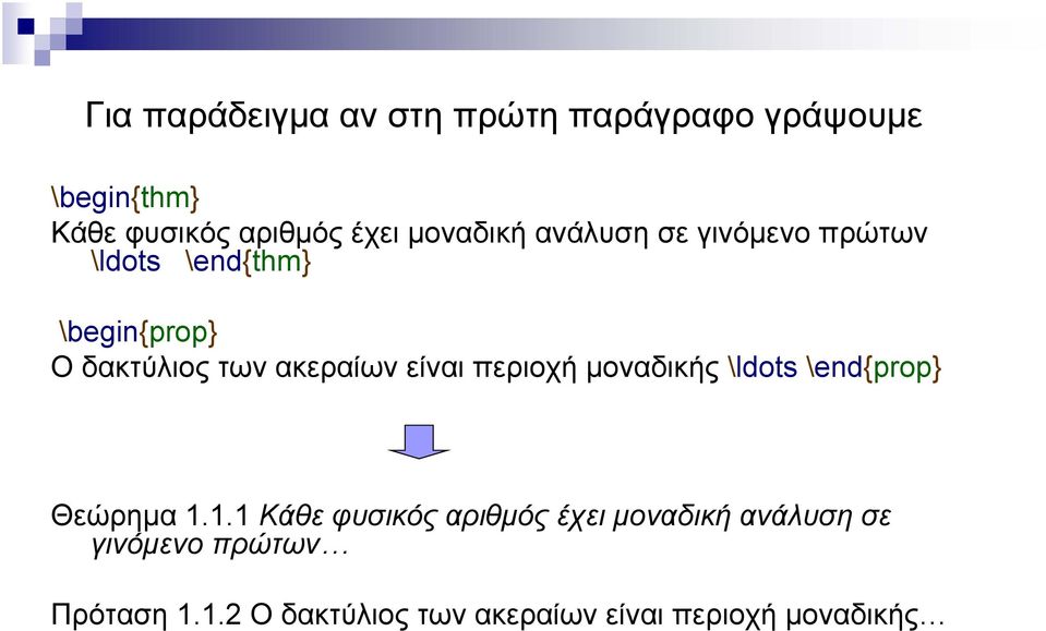 ακεραίων είναι περιοχή μοναδικής \ldots \end{prop} Θεώρημα 1.