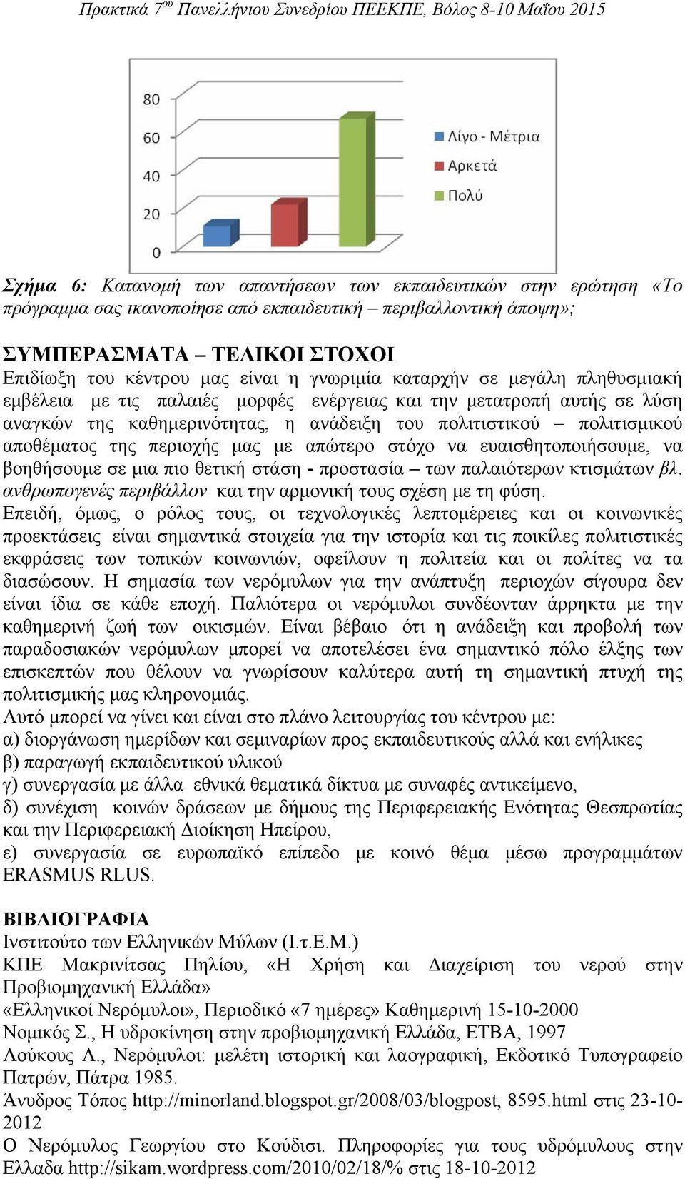 περιοχής μας με απώτερο στόχο να ευαισθητοποιήσουμε, να βοηθήσουμε σε μια πιο θετική στάση - προστασία των παλαιότερων κτισμάτων βλ. ανθρωπογενές περιβάλλον και την αρμονική τους σχέση με τη φύση.