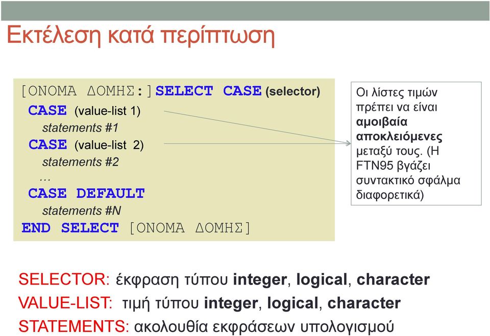 είναι αμοιβαία αποκλειόμενες μεταξύ τους.