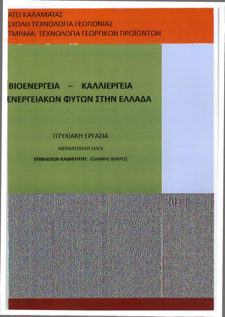 ΚΑΛΛΙΕΡΓΕΙΑ ΕΝΕΡΓΕΙΑΚΩΝ ΦΥΤΩΝ ΣΤΗΝ ΕΛΛΑΔΑ ΠΤΥΧΙΑΚΗ