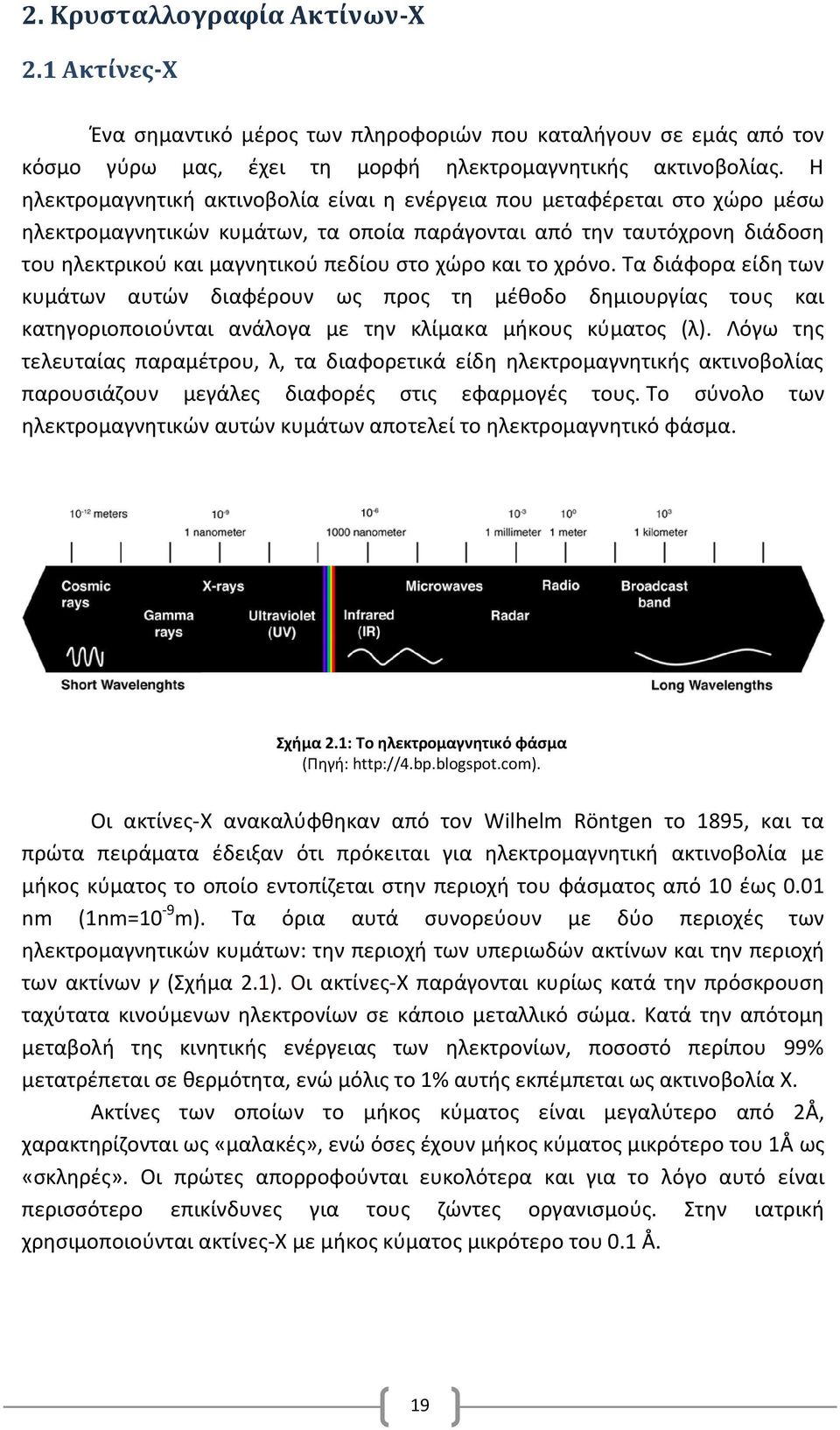 και το χρόνο. Τα διάφορα είδη των κυμάτων αυτών διαφέρουν ως προς τη μέθοδο δημιουργίας τους και κατηγοριοποιούνται ανάλογα με την κλίμακα μήκους κύματος (λ).