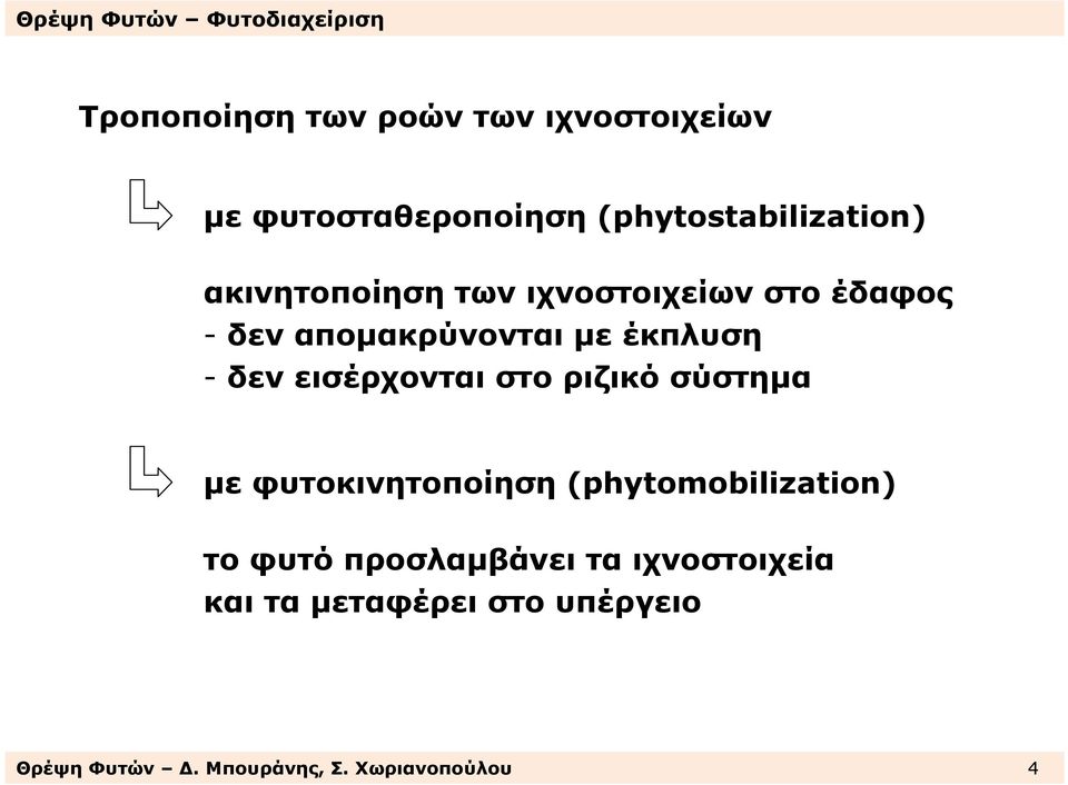 εισέρχονται στο ριζικό σύστηµα µε φυτοκινητοποίηση(phytomobilization) το φυτό