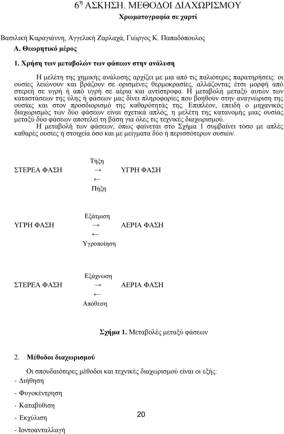 μορφή από στερεή σε υγρή ή από υγρή σε αέρια και αντίστροφα.