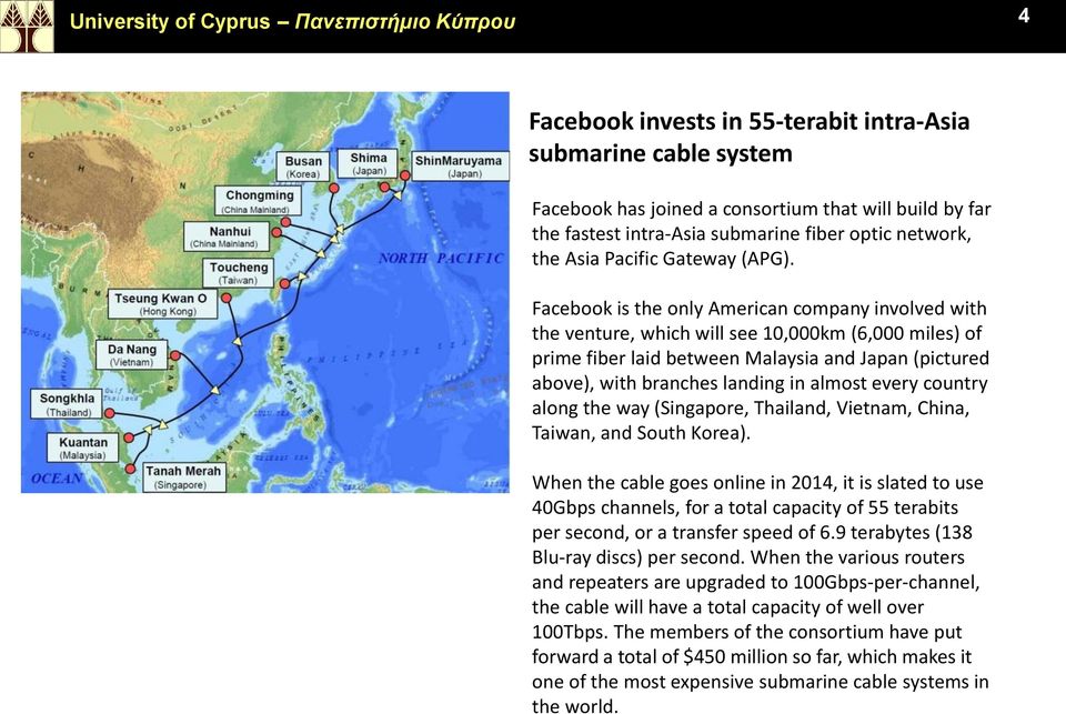 Facebook is the only American company involved with the venture, which will see 10,000km (6,000 miles) of prime fiber laid between Malaysia and Japan (pictured above), with branches landing in almost