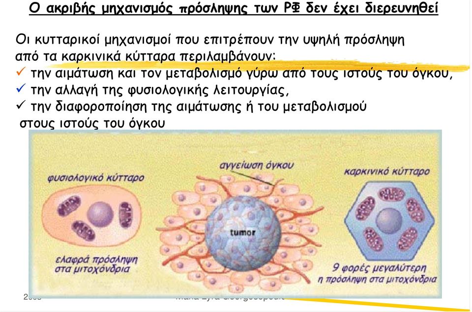 αιμάτωση και τον μεταβολισμό γύρω από τους ιστούς του όγκου, την αλλαγή της