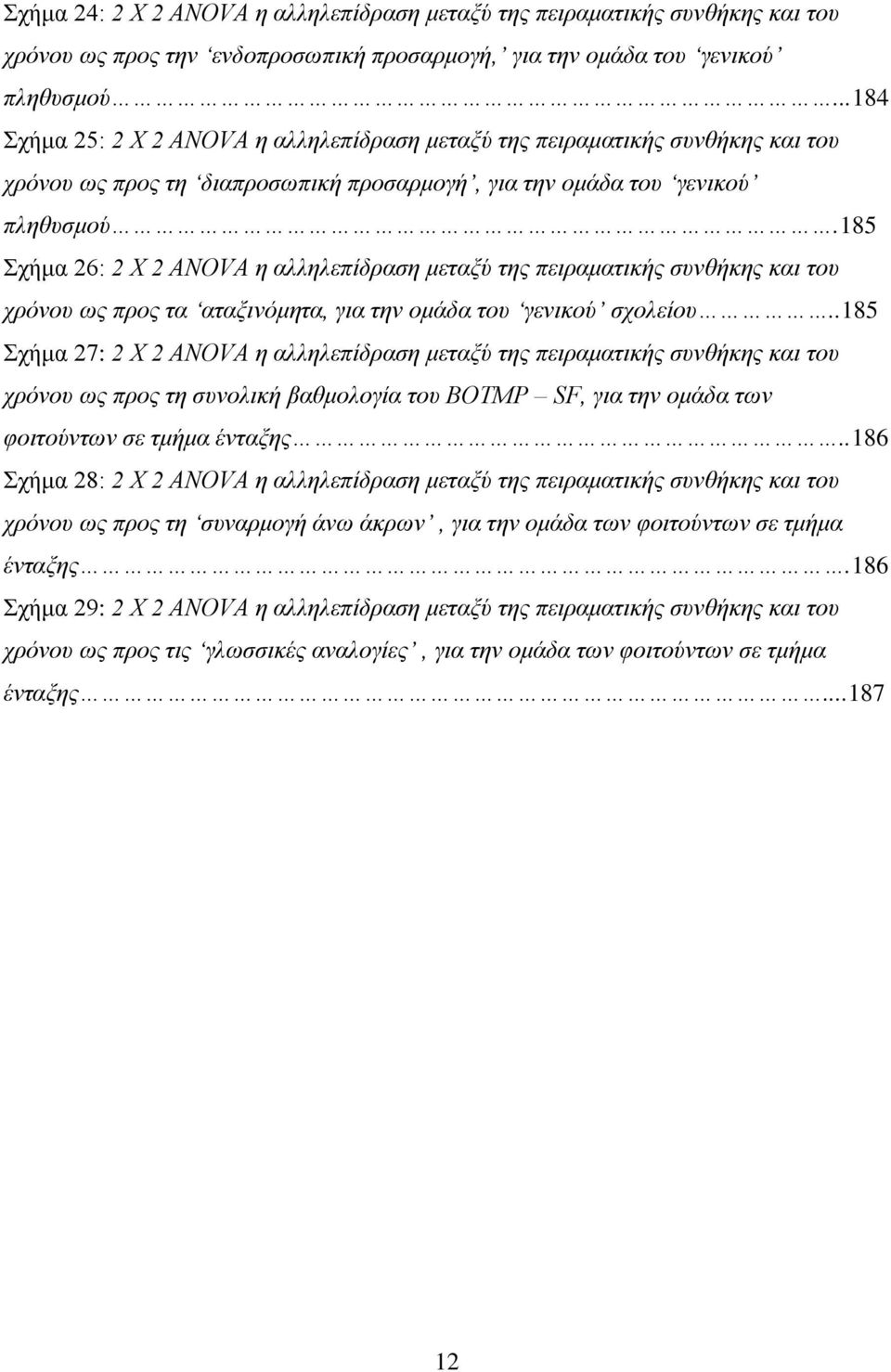 185 Σχήμα 26: 2 Χ 2 ANOVA η αλληλεπίδραση μεταξύ της πειραματικής συνθήκης και του χρόνου ως προς τα αταξινόμητα, για την ομάδα του γενικού σχολείου.