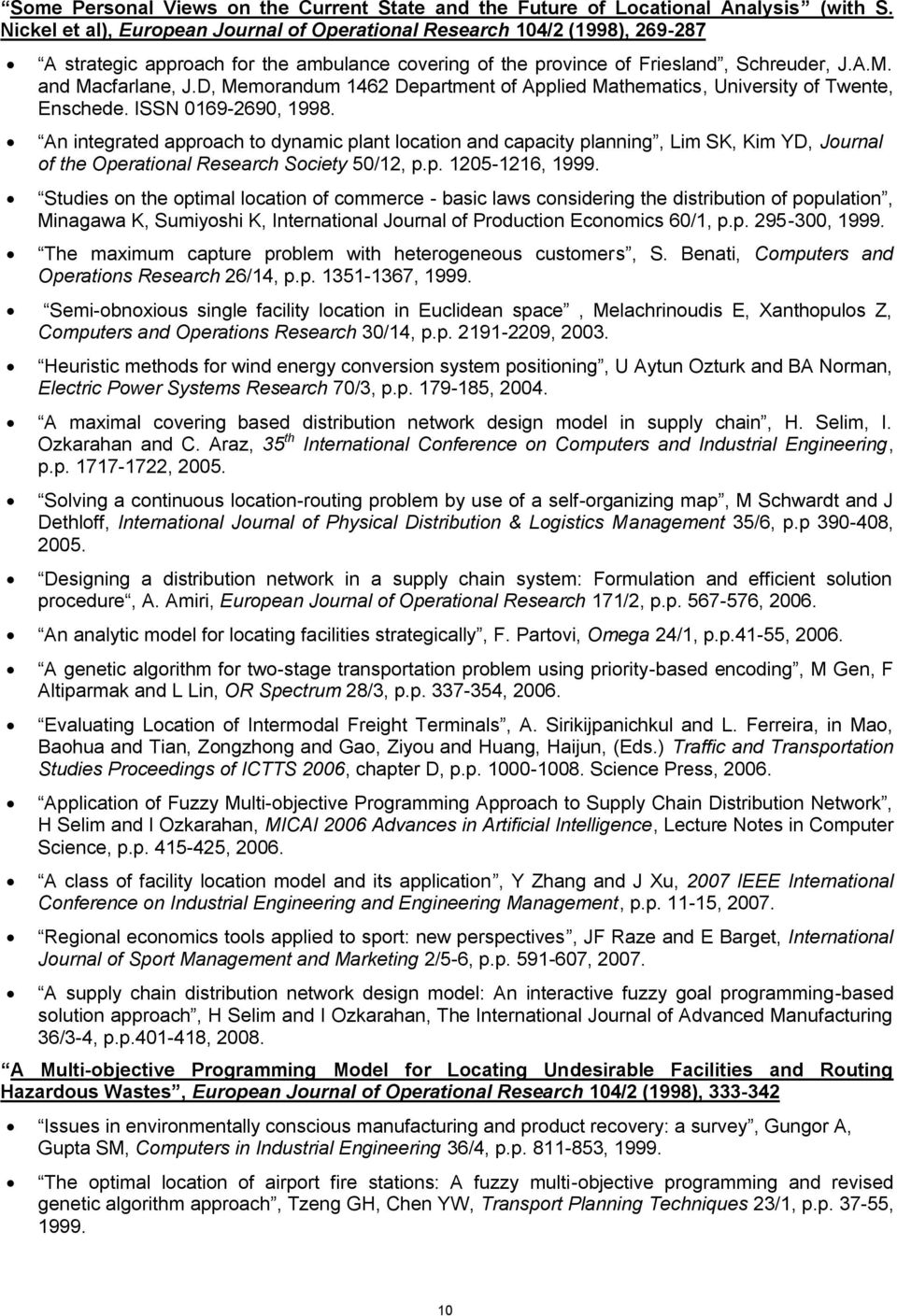 D, Memorandum 1462 Department of Applied Mathematics, University of Twente, Enschede. ISSN 0169-2690, 1998.