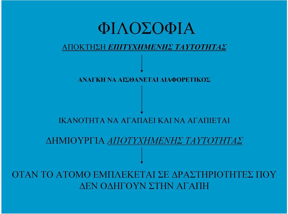 ΑΓΑΠΙΕΤΑΙ ΔΗΜΙΟΥΡΓΙΑ ΑΠΟΤΥΧΗΜΕΝΗΣ ΤΑΥΤΟΤΗΤΑΣ ΟΤΑΝ ΤΟ