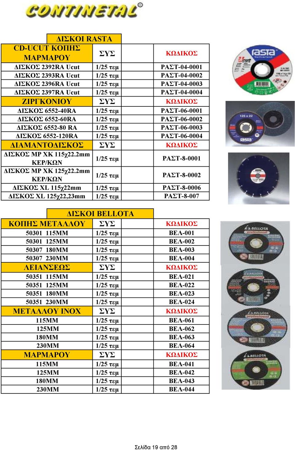 2mm ΚΕΡ/ΚΩΝ ΙΣΚΟΣ XL 115χ22mm ΙΣΚΟΣ XL 125χ22,23mm ΙΣΚΟΙ BELLOTA ΚΟΠΗΣ ΜΕΤΑΛΛΟΥ 50301 115ΜΜ 50301 125ΜΜ 50307 180ΜΜ 50307 230ΜΜ ΛΕΙΑΝΣΕΩΣ 50351 115ΜΜ 50351 125ΜΜ 50351 180ΜΜ 50351 230ΜΜ ΜΕΤΑΛΛΟΥ ΙΝΟΧ