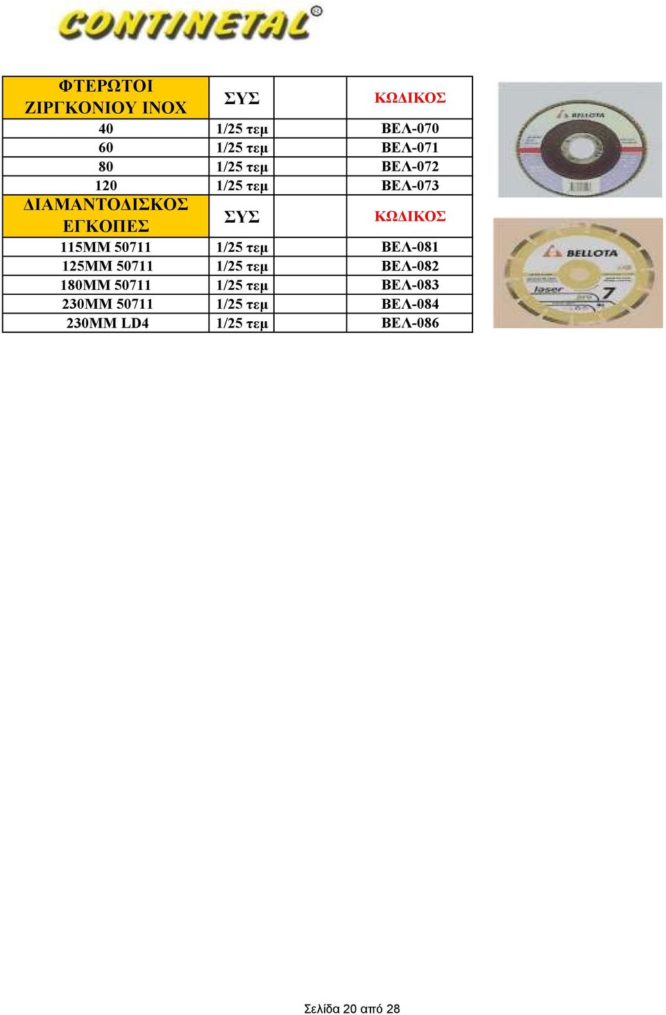 50711 230ΜΜ LD4 ΒΕΛ-070 ΒΕΛ-071 ΒΕΛ-072 ΒΕΛ-073