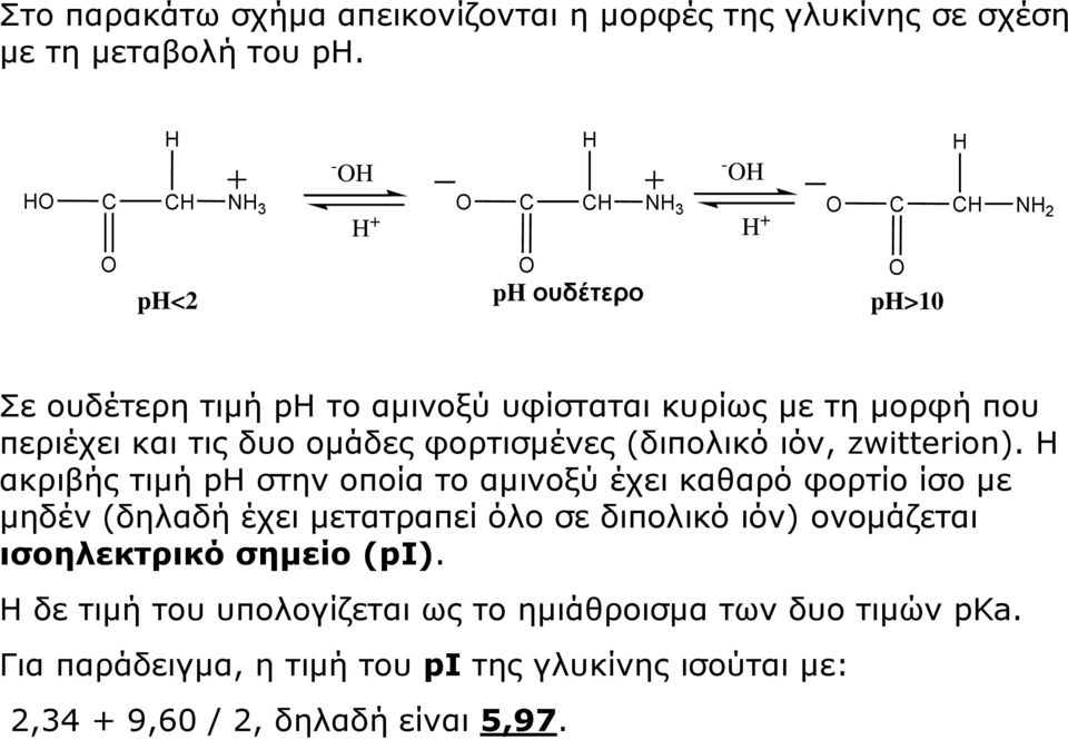 δυο ομάδες φορτισμένες (διπολικό ιόν, zwitterion).