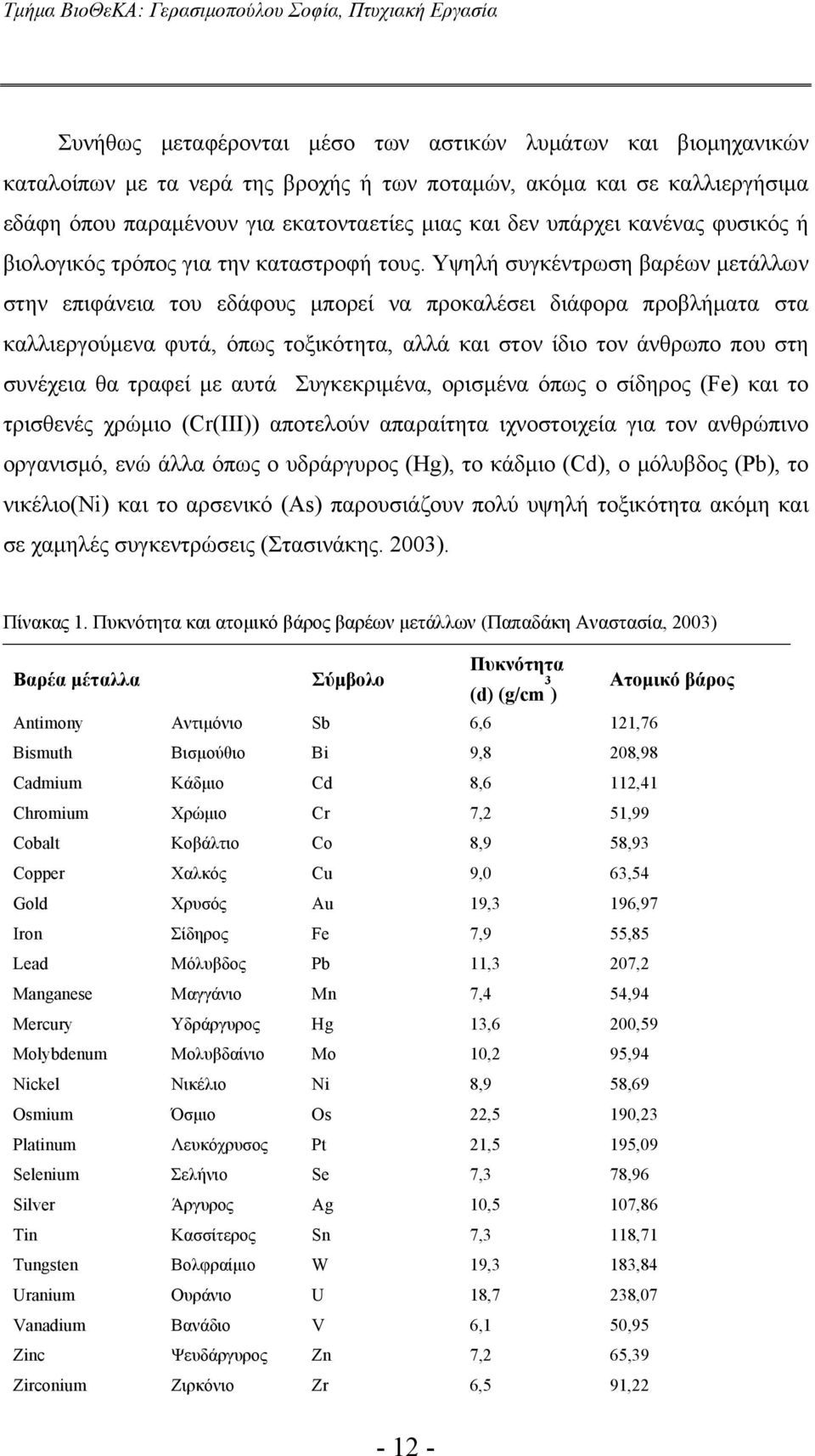 Υψηλή συγκέντρωση βαρέων μετάλλων στην επιφάνεια του εδάφους μπορεί να προκαλέσει διάφορα προβλήματα στα καλλιεργούμενα φυτά, όπως τοξικότητα, αλλά και στον ίδιο τον άνθρωπο που στη συνέχεια θα