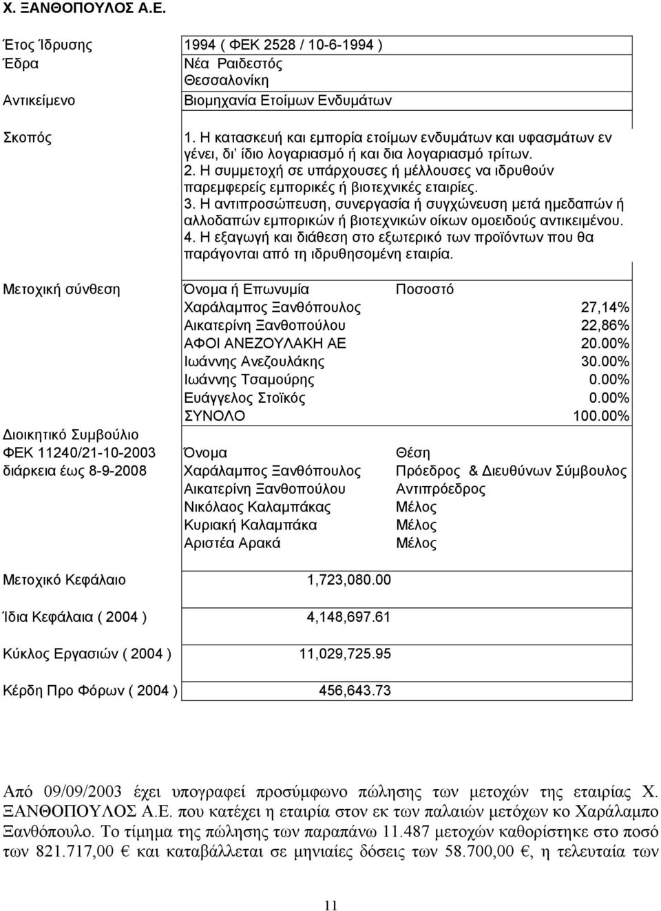 Η συµµετοχή σε υπάρχουσες ή µέλλουσες να ιδρυθούν παρεµφερείς εµπορικές ή βιοτεχνικές εταιρίες. 3.