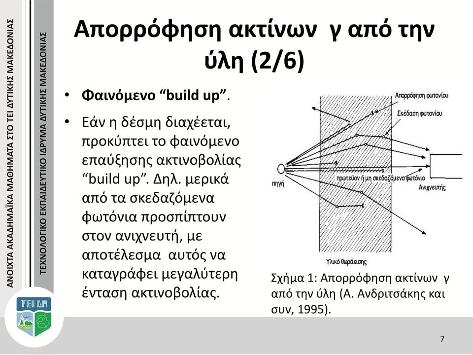 μερικά από τα σκεδαζόμενα φωτόνια προσπίπτουν στον ανιχνευτή, με αποτέλεσμα αυτός να