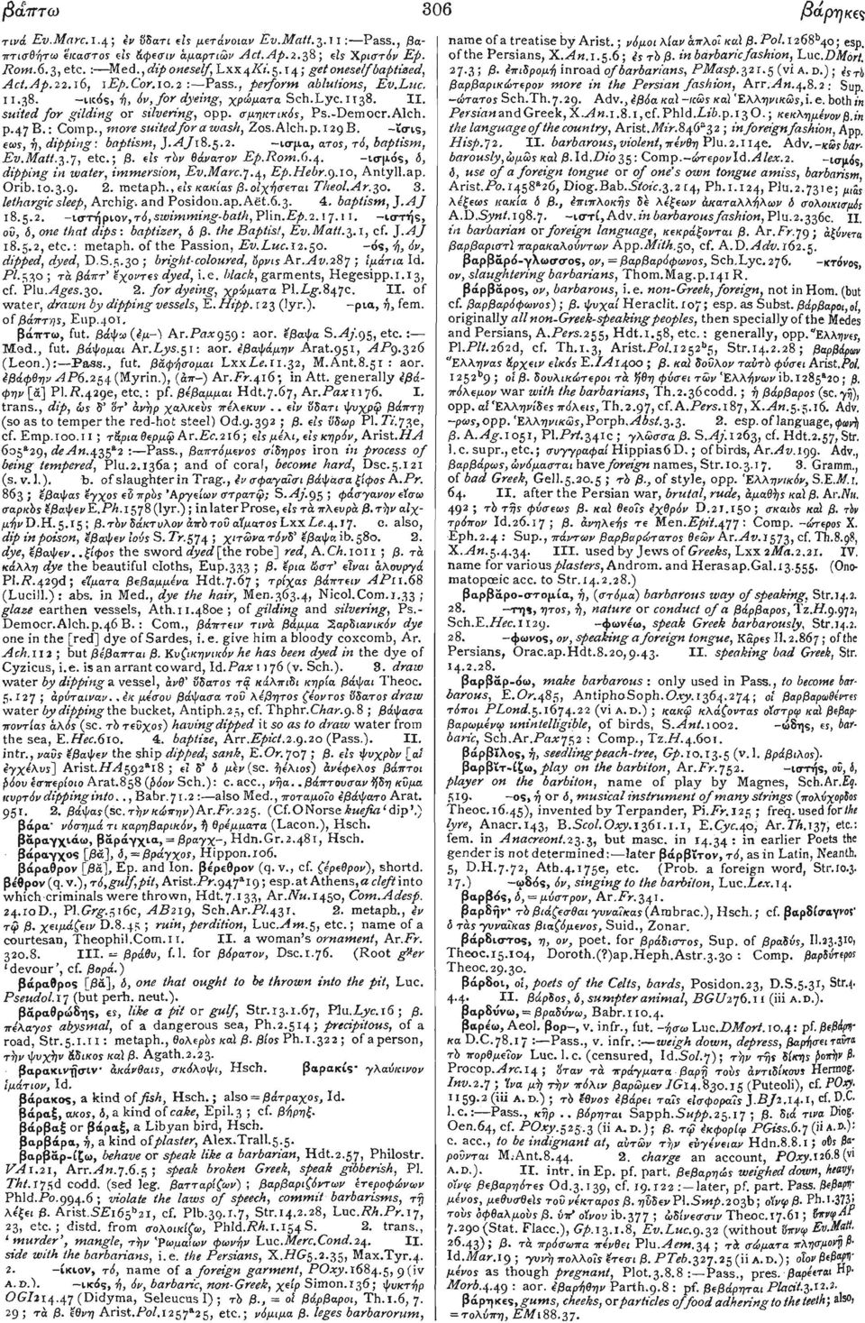 σμηκτικός, Ps.-Democr.Alch. P.47B.: Comp., more suited for awash, Zos.Alch.p.129B. -ΐσ ις, εως, ή, dipping, baptism, ].AJ\%.g,2. -ισμα, ατος, τό, baptism,,ך. Εν.Matt.3 etc.; β. είς τbv θάνατον Ep.Rom.