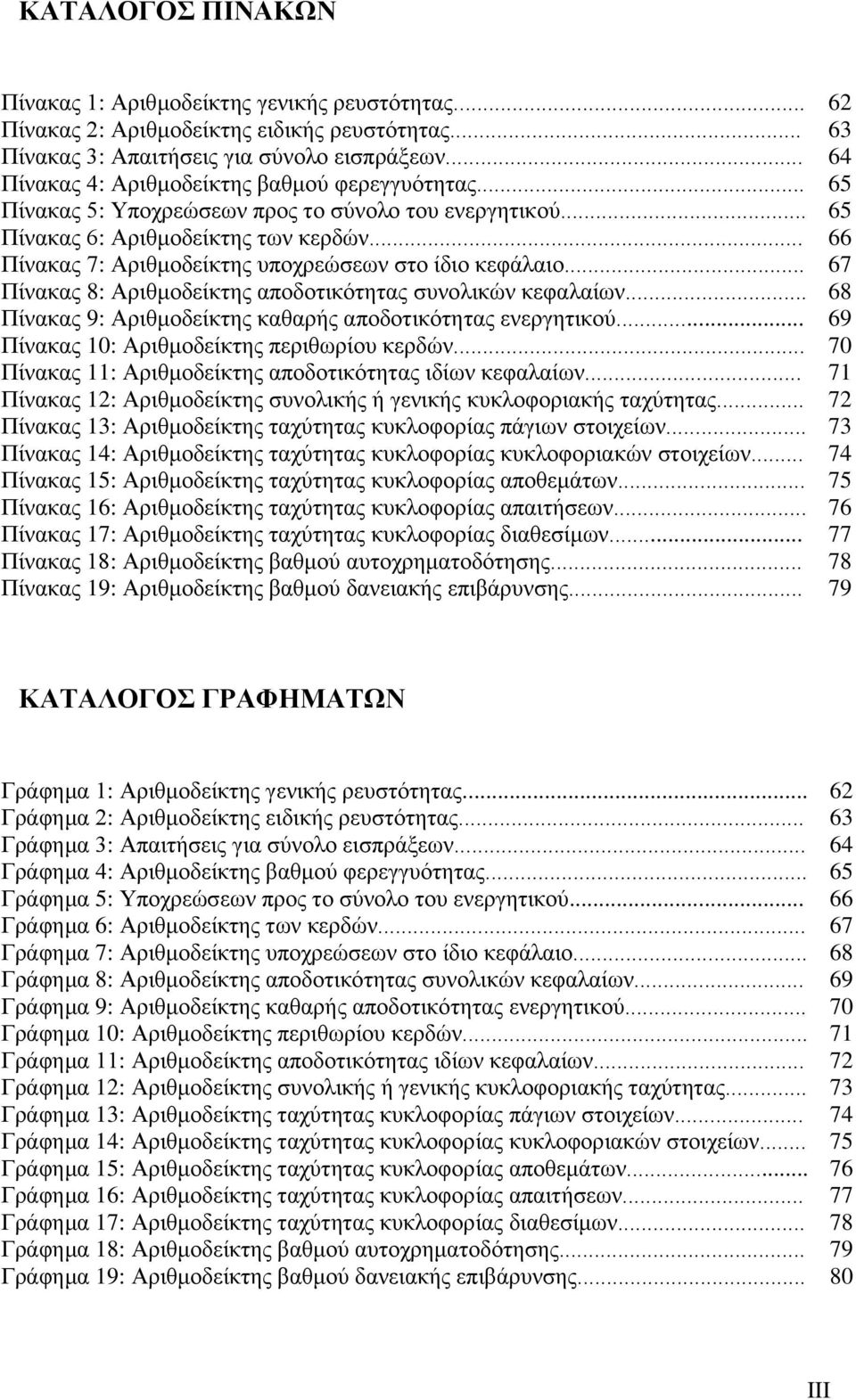 .. 66 Πίνακας 7: Αριθμοδείκτης υποχρεώσεων στο ίδιο κεφάλαιο... 67 Πίνακας 8: Αριθμοδείκτης αποδοτικότητας συνολικών κεφαλαίων... 68 Πίνακας 9: Αριθμοδείκτης καθαρής αποδοτικότητας ενεργητικού.