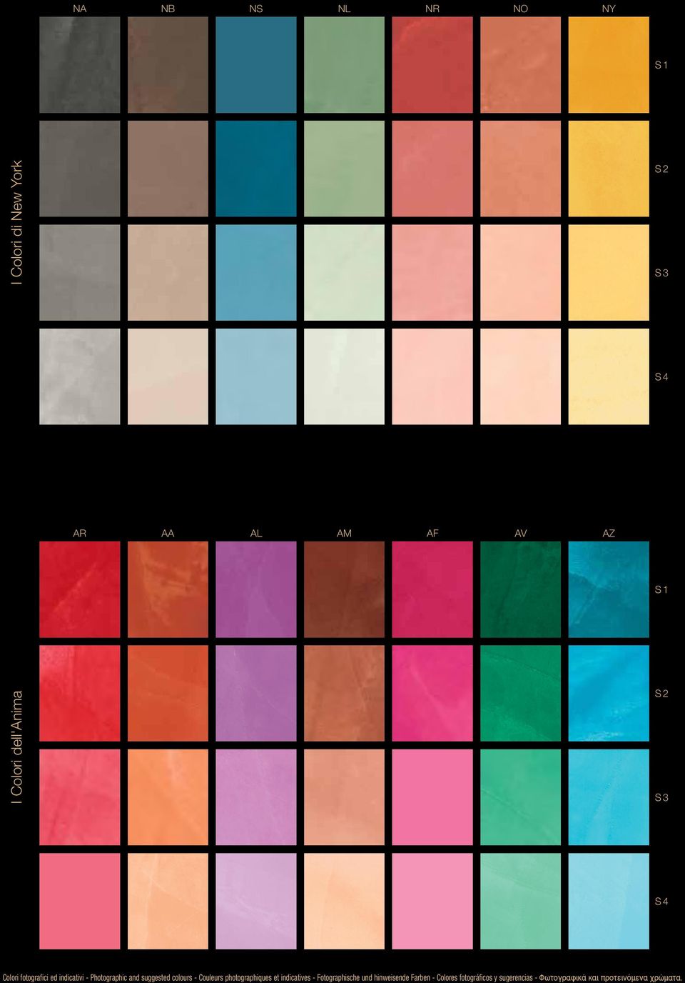 suggested colours - Couleurs photographiques et indicatives - Fotographische und