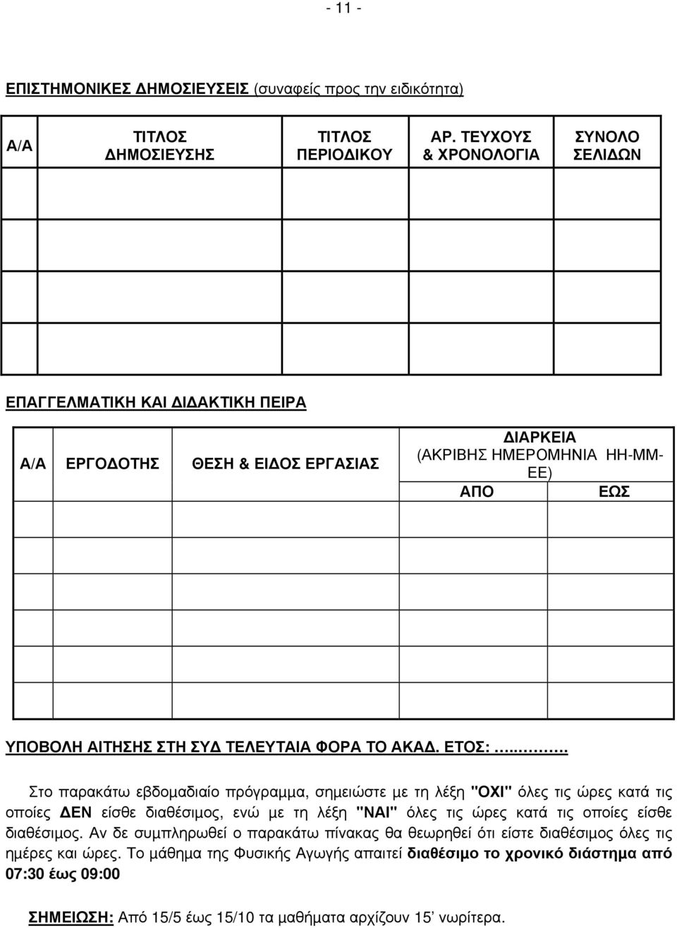 ΦΟΡΑ ΤΟ ΑΚΑ. ΕΤΟΣ:.