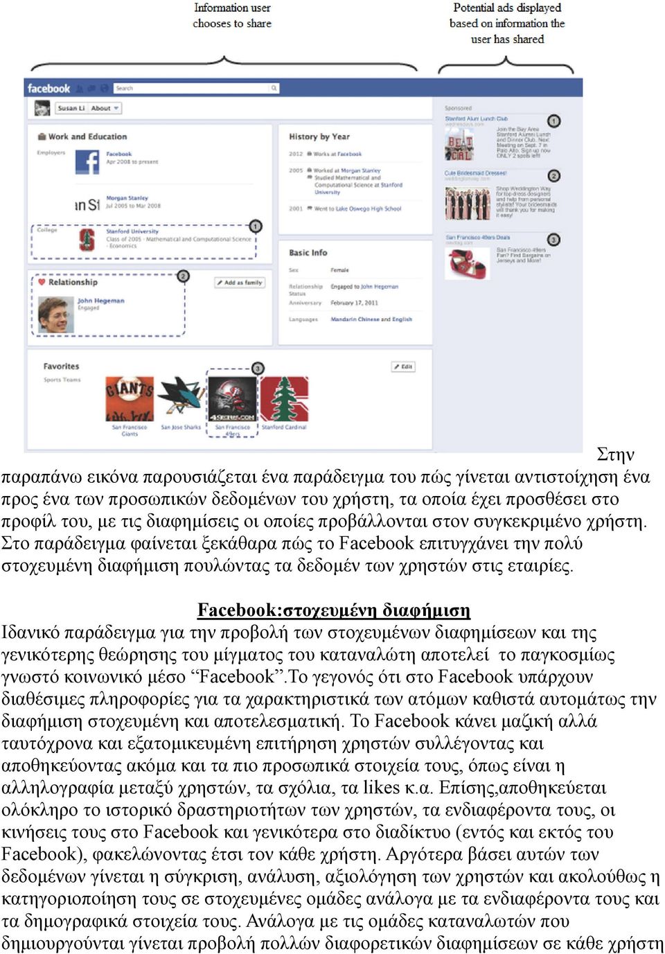 Facebook:στοχευμένη διαφήμιση Ιδανικό παράδειγμα για την προβολή των στοχευμένων διαφημίσεων και της γενικότερης θεώρησης του μίγματος του καταναλώτη αποτελεί το παγκοσμίως γνωστό κοινωνικό μέσο