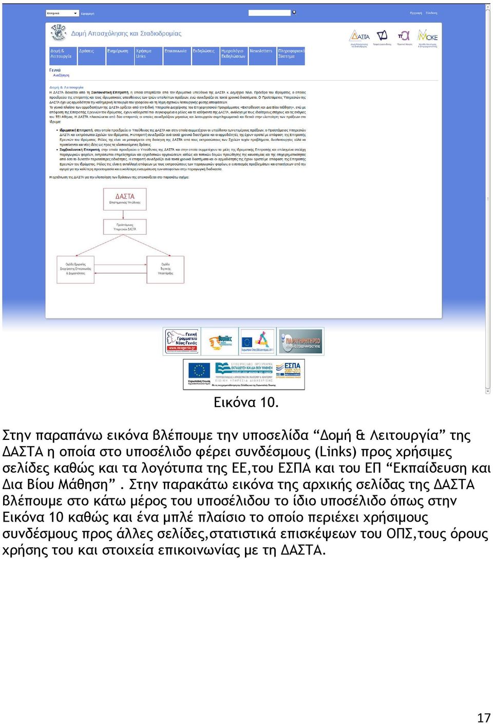 σελίδες καθώς και τα λογότυπα της ΕΕ,του ΕΣΠΑ και του ΕΠ Εκπαίδευση και Δια Βίου Μάθηση.