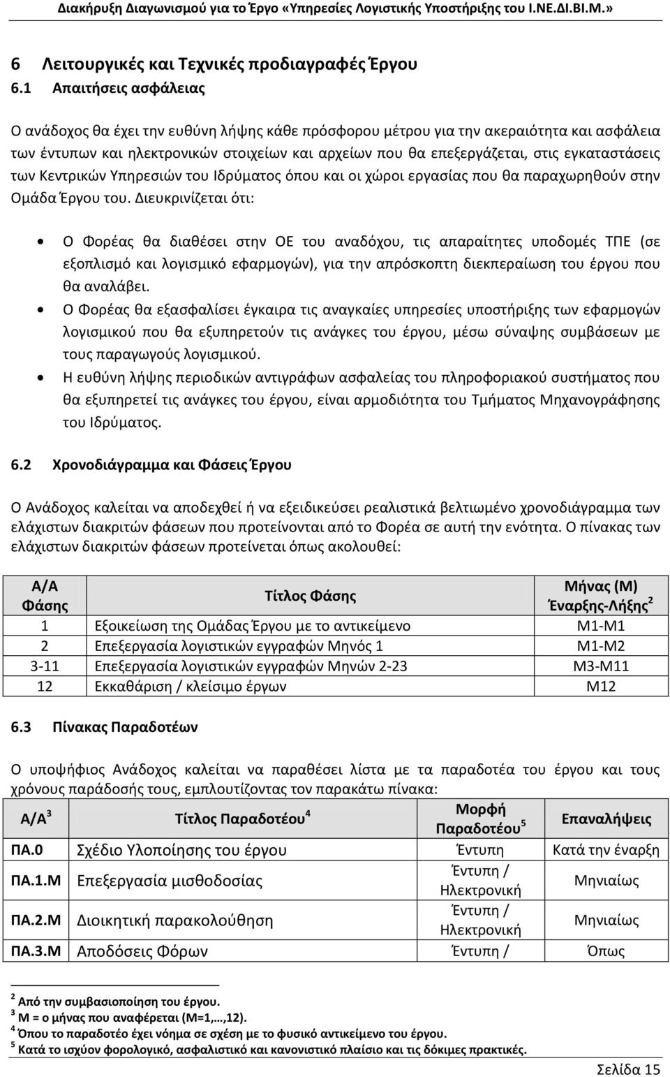 εγκαταστάσεις των Κεντρικών Υπηρεσιών του Ιδρύματος όπου και οι χώροι εργασίας που θα παραχωρηθούν στην Ομάδα Έργου του.