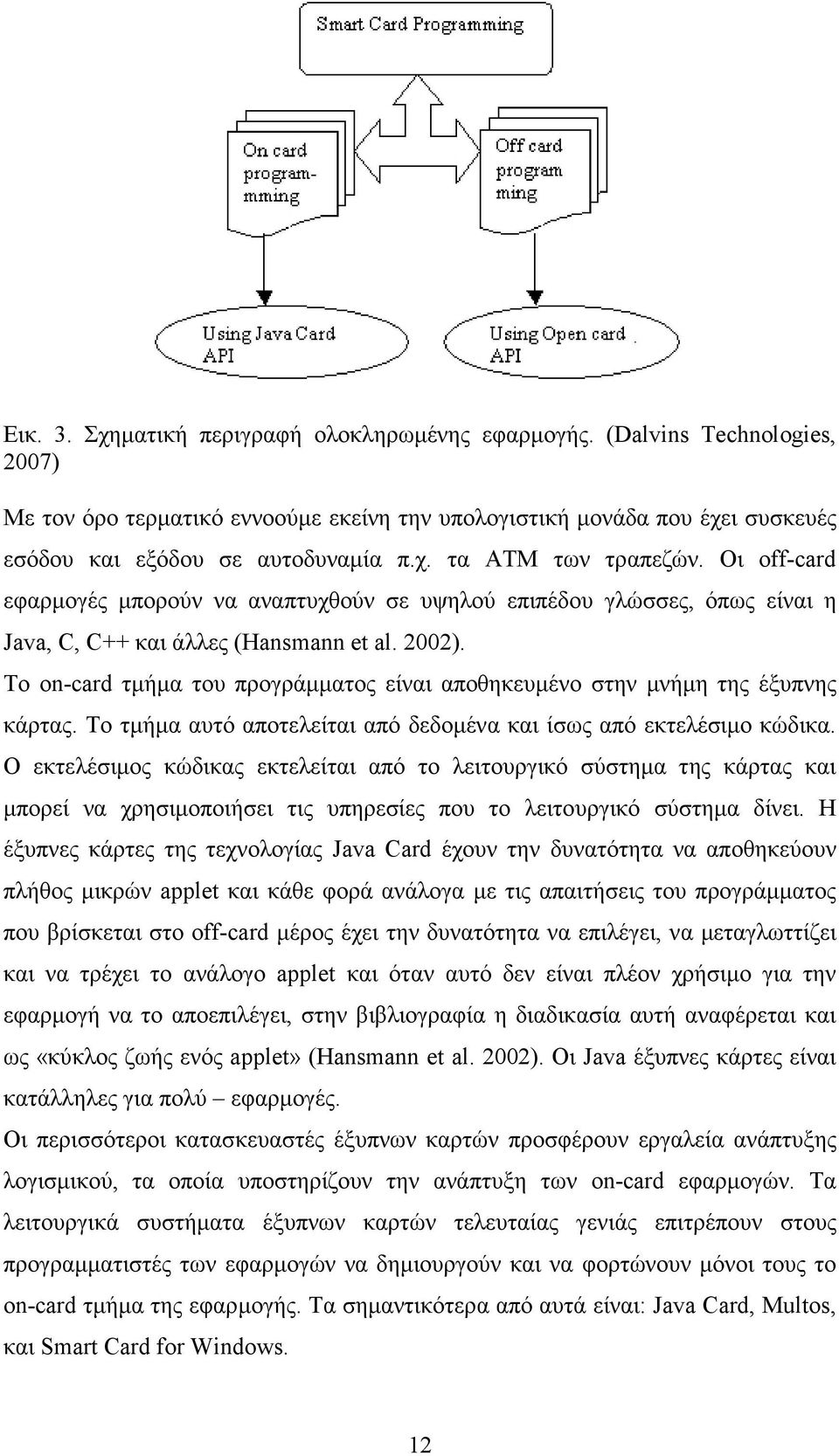 Το on-card τµήµα του προγράµµατος είναι αποθηκευµένο στην µνήµη της έξυπνης κάρτας. Το τµήµα αυτό αποτελείται από δεδοµένα και ίσως από εκτελέσιµο κώδικα.