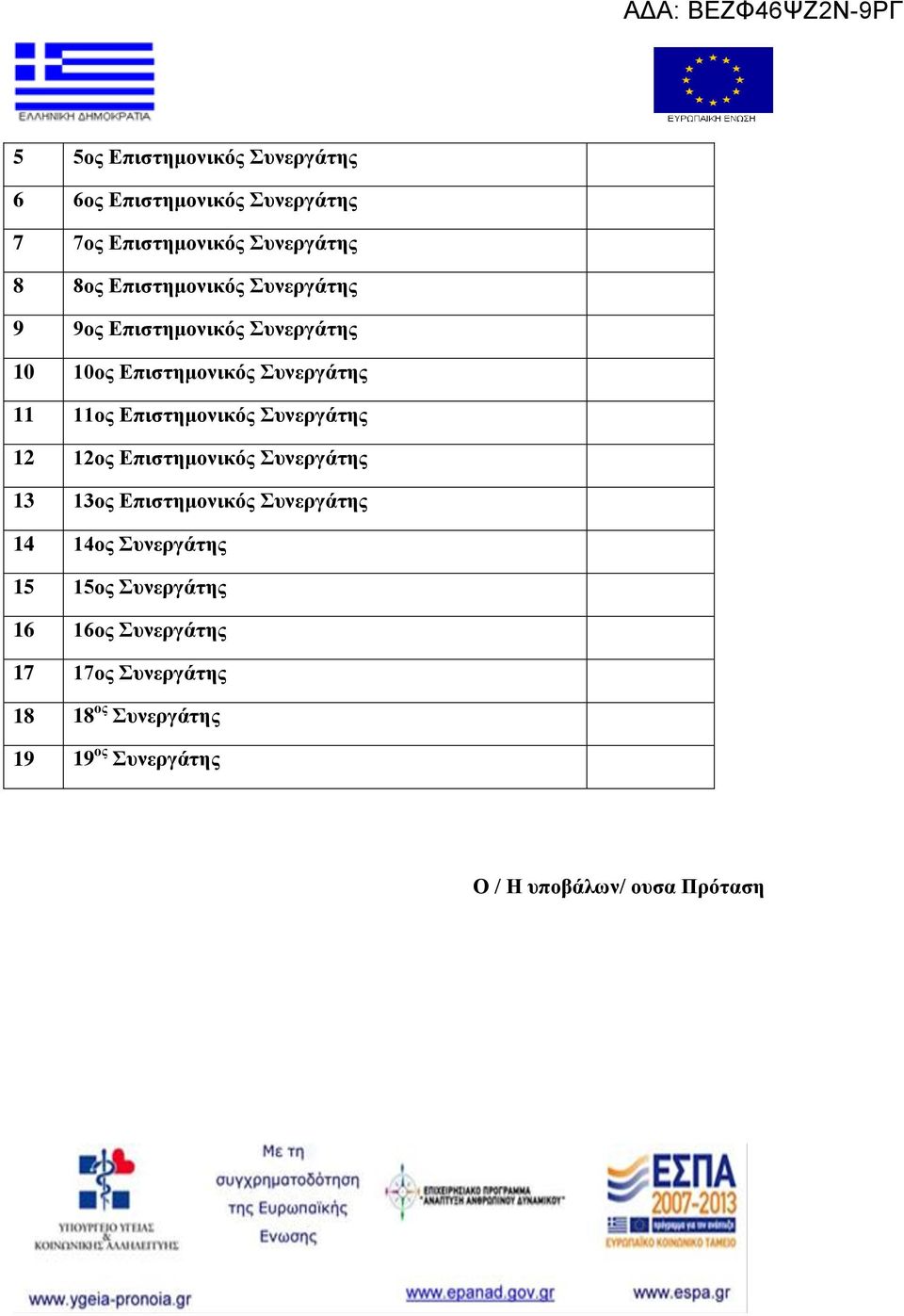 Επιστημονικός Συνεργάτης 12 12ος Επιστημονικός Συνεργάτης 13 13ος Επιστημονικός Συνεργάτης 14 14ος