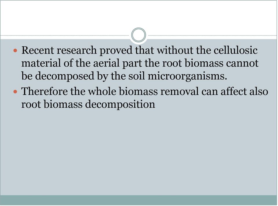 decomposed by the soil microorganisms.