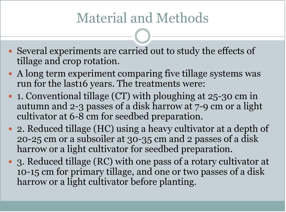Conventional tillage (CT) with ploughing at 25