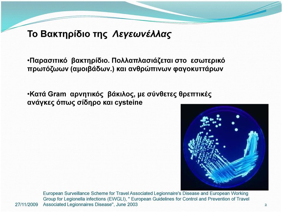 European Surveillance Scheme for Travel Associated Legionnaire's Disease and European Working Group for Legionella