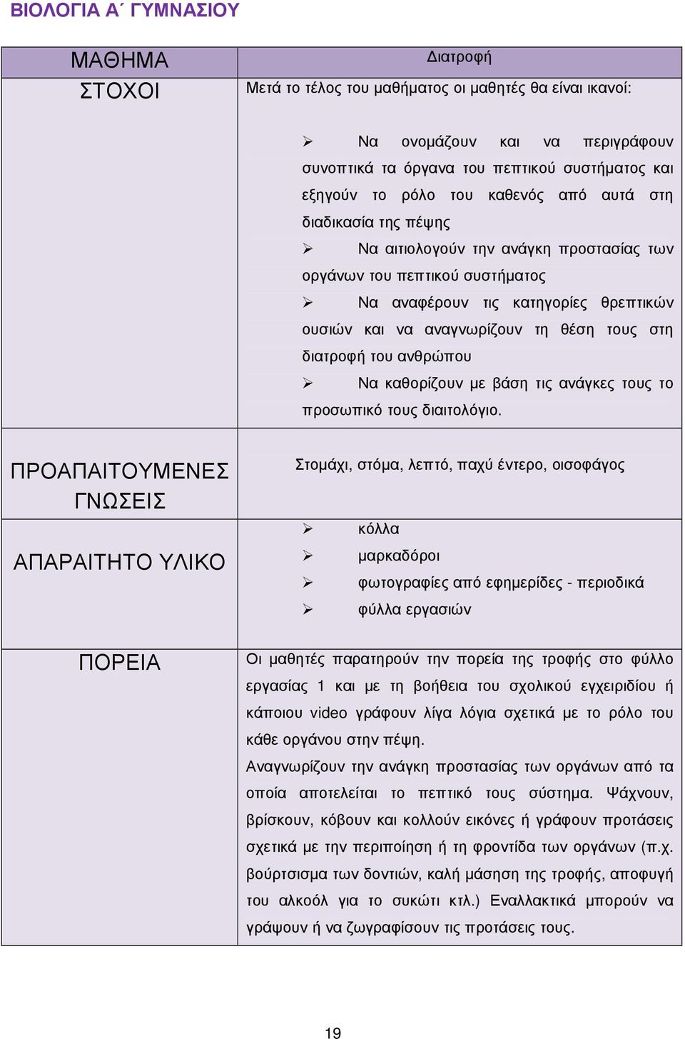 διατροφή του ανθρώπου Να καθορίζουν µε βάση τις ανάγκες τους το προσωπικό τους διαιτολόγιο.