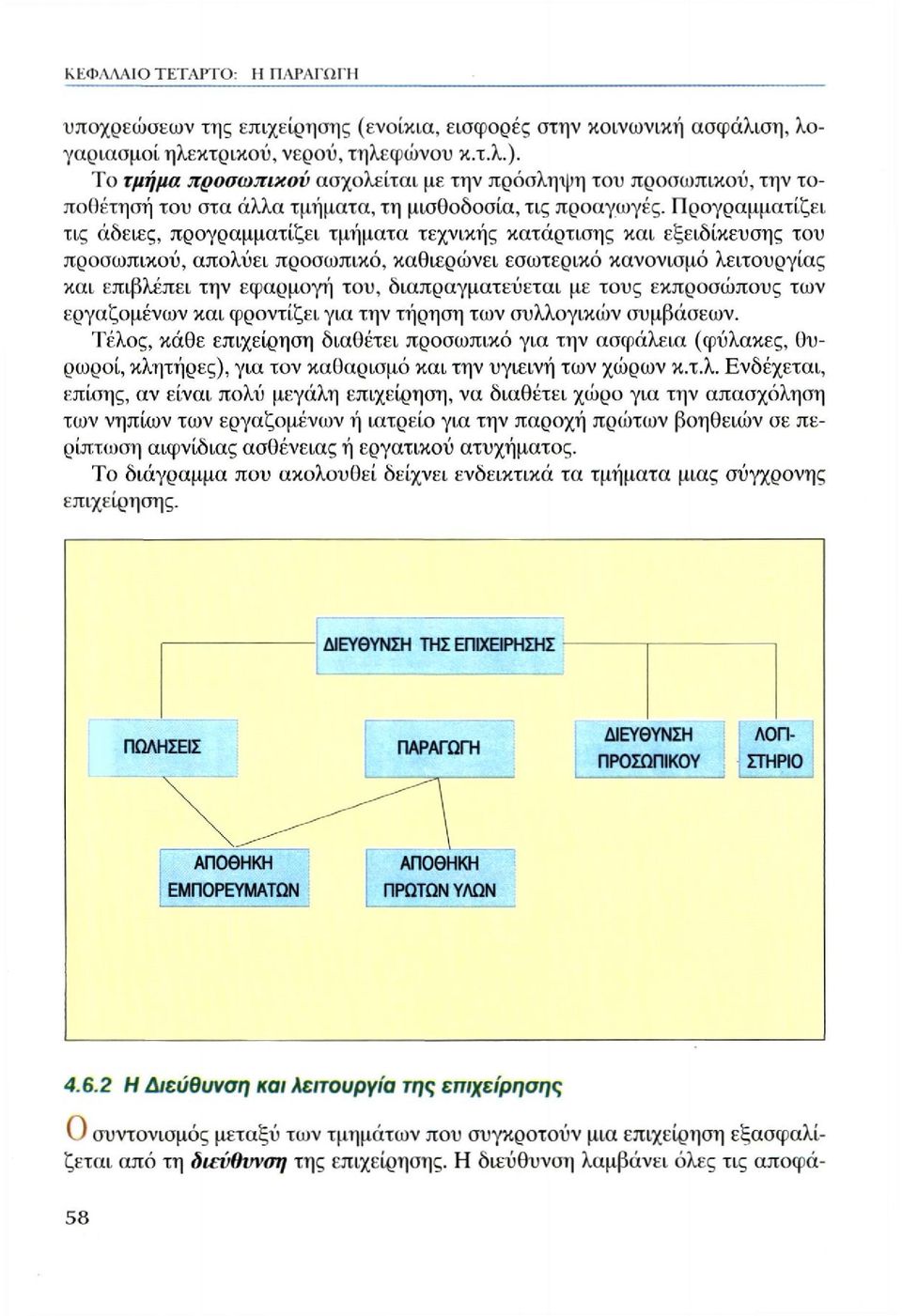 Προγραμματίζει τις άδειες, προγραμματίζει τμήματα τεχνικής κατάρτισης και εξειδίκευσης του προσωπικού, απολύει προσωπικό, καθιερώνει εσωτερικό κανονισμό λειτουργίας και επιβλέπει την εφαρμογή του,