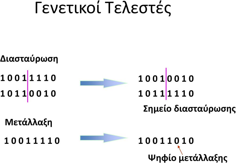 1 1 1 0 Σημείο διασταύρωσης Μετάλλαξη 1 0