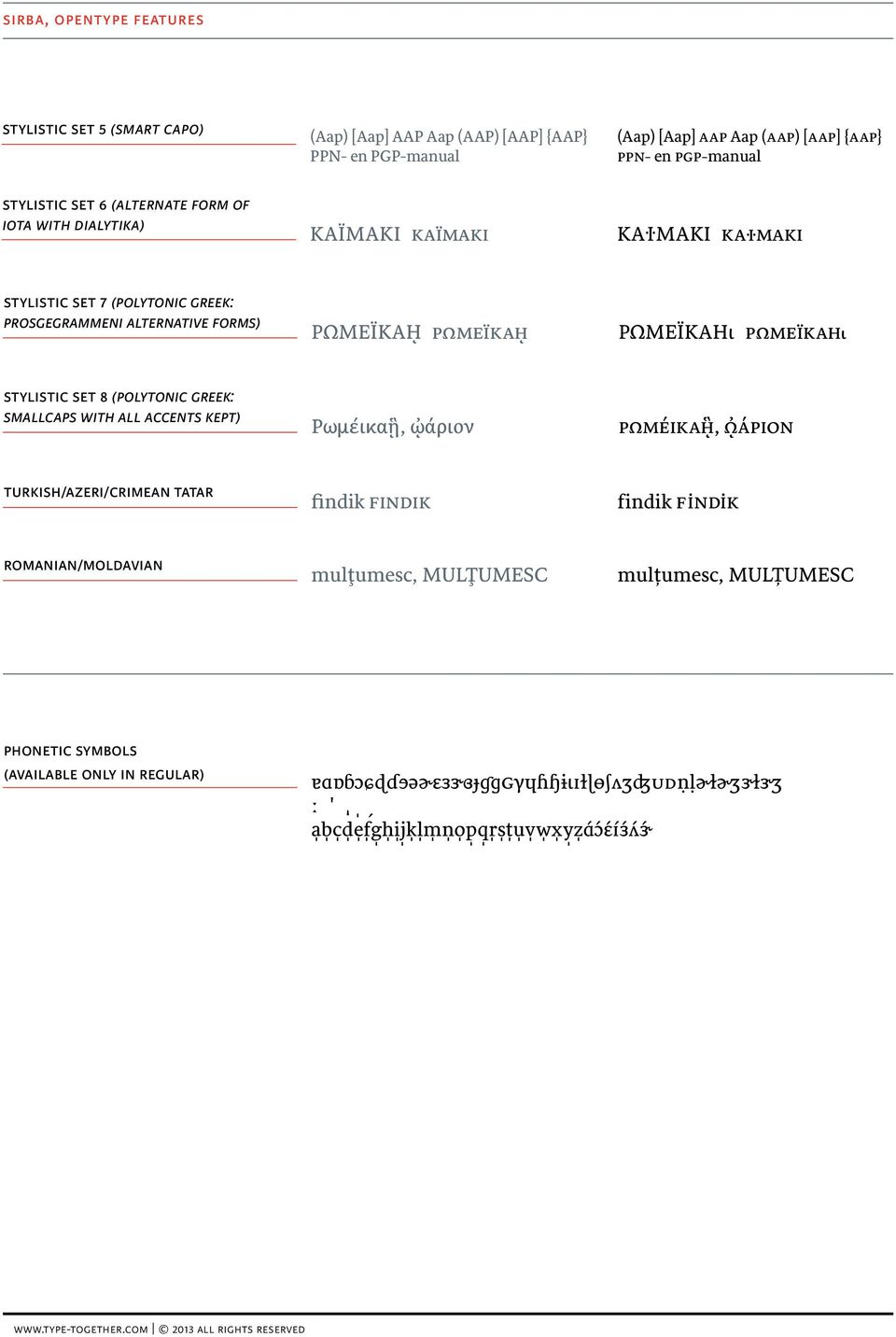 Ρωμέικαᾓ Ρωμέικαᾓ Ρωμέικαᾓ stylistic set 8 (Polytonic Greek: Smallcaps with all accents kept) Ρωμέικαᾓ, ᾠάριον Ρωμέικαᾓ, ᾠάριον turkish/azeri/crimean tatar findik