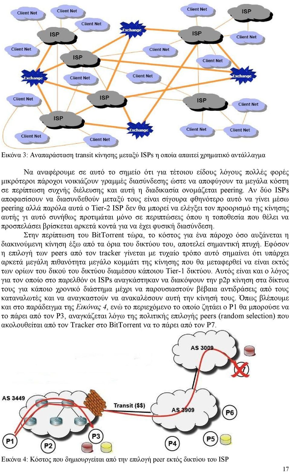 Αν δύο ISPs αποφασίσουν να διασυνδεθούν μεταξύ τους είναι σίγουρα φθηνότερο αυτό να γίνει μέσω peering αλλά παρόλα αυτά ο Tier-2 ISP δεν θα μπορεί να ελέγξει τον προορισμό της κίνησης αυτής γι αυτό