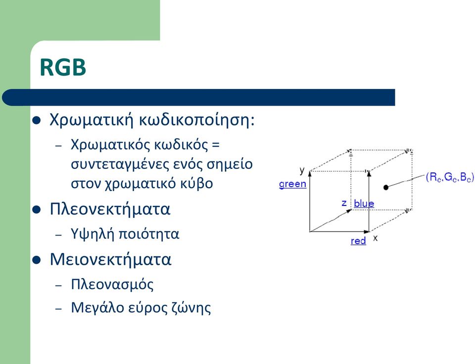 χρωματικό κύβο Πλεονεκτήματα Υψηλή