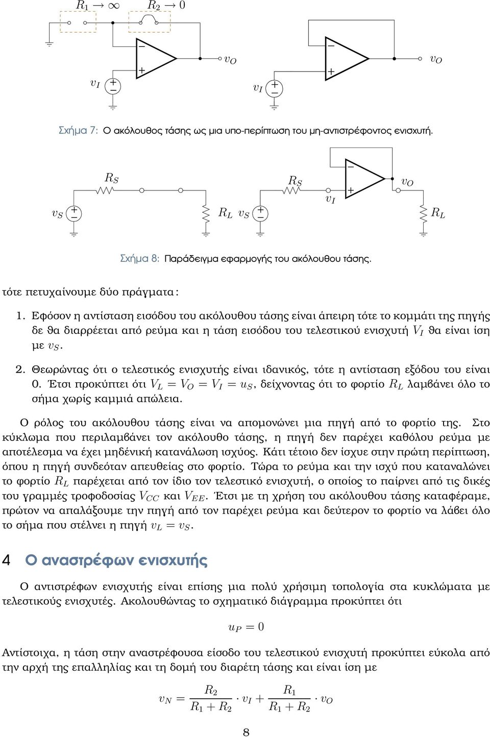 Θεωρώντας ότι ο τελεστικός ενισχυτής είναι ιδανικός, τότε η αντίσταση εξόδου του είναι 0.