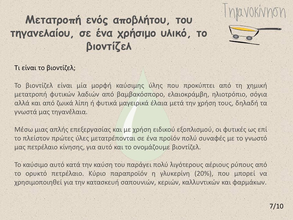 Μέ σω μιας απλής επεξεργασίας και με χρήση ειδικού εξοπλισμού, οι φυτικές ως επί το πλείστον πρώτες ύλες μετατρέπονται σε ένα προϊόν πολύ συναφές με το γνωστό μας πετρέλαιο κίνησης, για αυτό και το