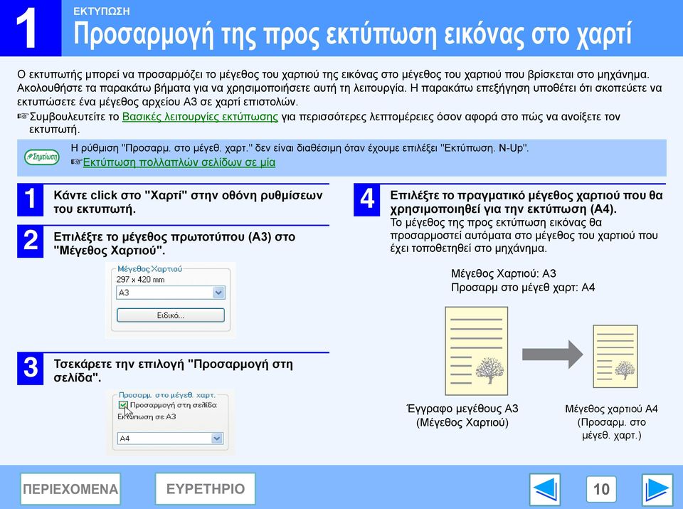 Συµβουλευτείτε το Βασικές λειτουργίες εκτύπωσης για περισσότερες λεπτοµέρειες όσον αφορά στο πώς να ανοίξετε τον εκτυπωτή. Η ρύθµιση "Προσαρµ. στο µέγεθ. χαρτ.