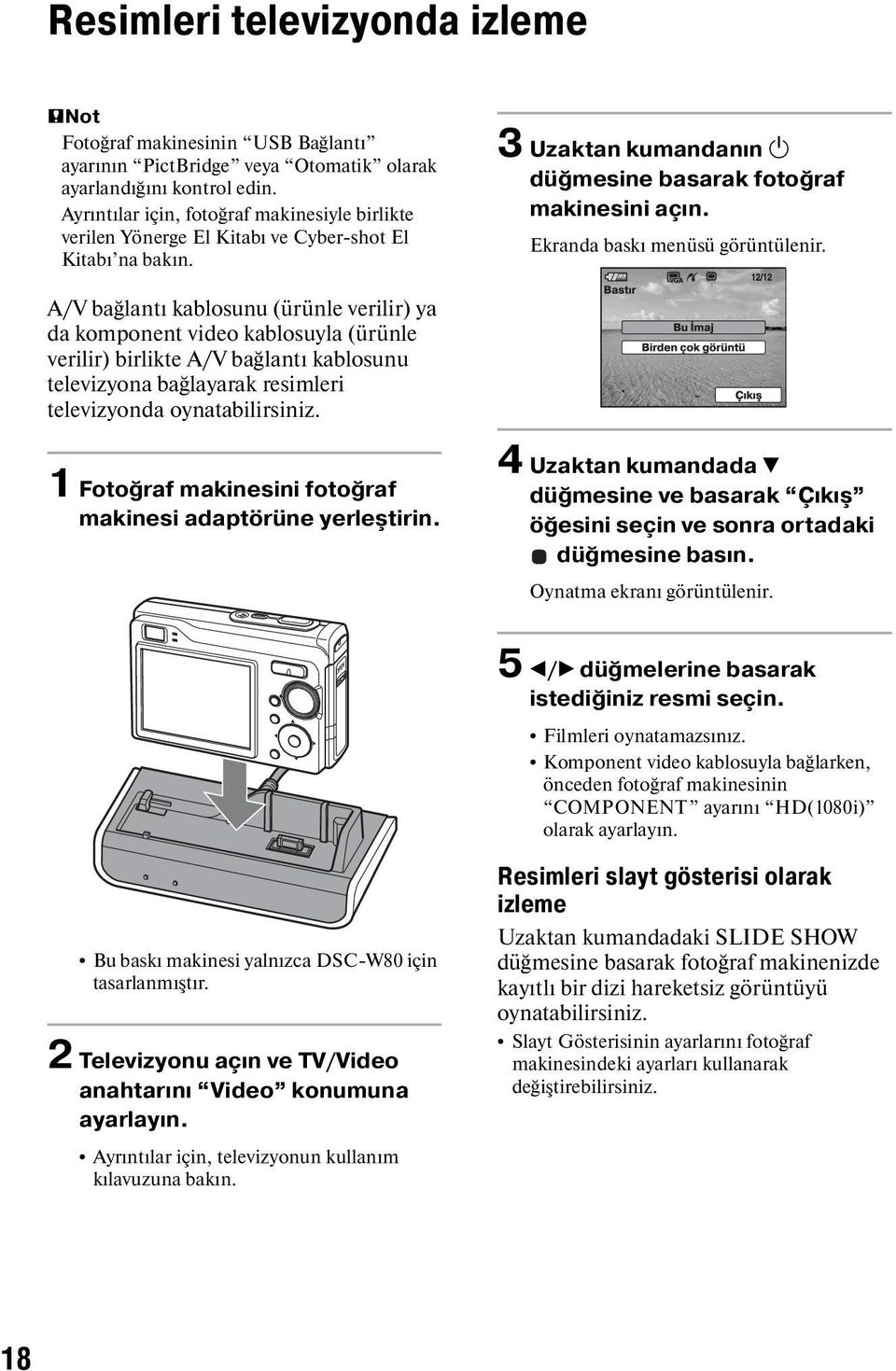 Ekranda baskı menüsü görüntülenir.