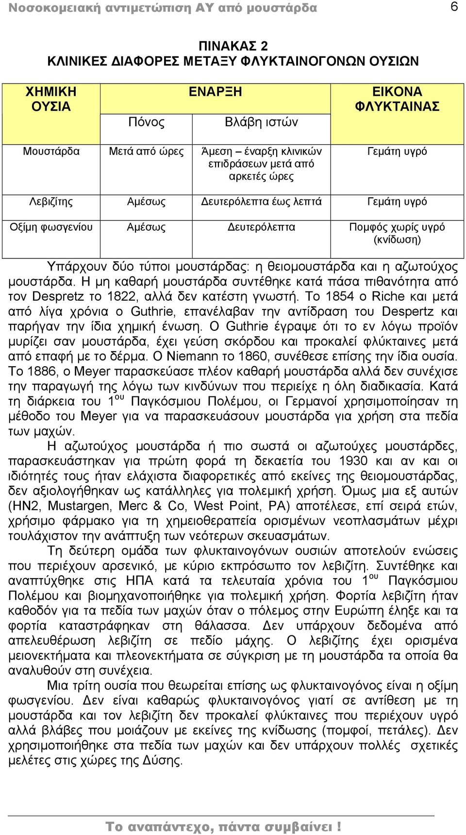 μουστάρδας: η θειομουστάρδα και η αζωτούχος μουστάρδα. Η μη καθαρή μουστάρδα συντέθηκε κατά πάσα πιθανότητα από τον Despretz το 1822, αλλά δεν κατέστη γνωστή.