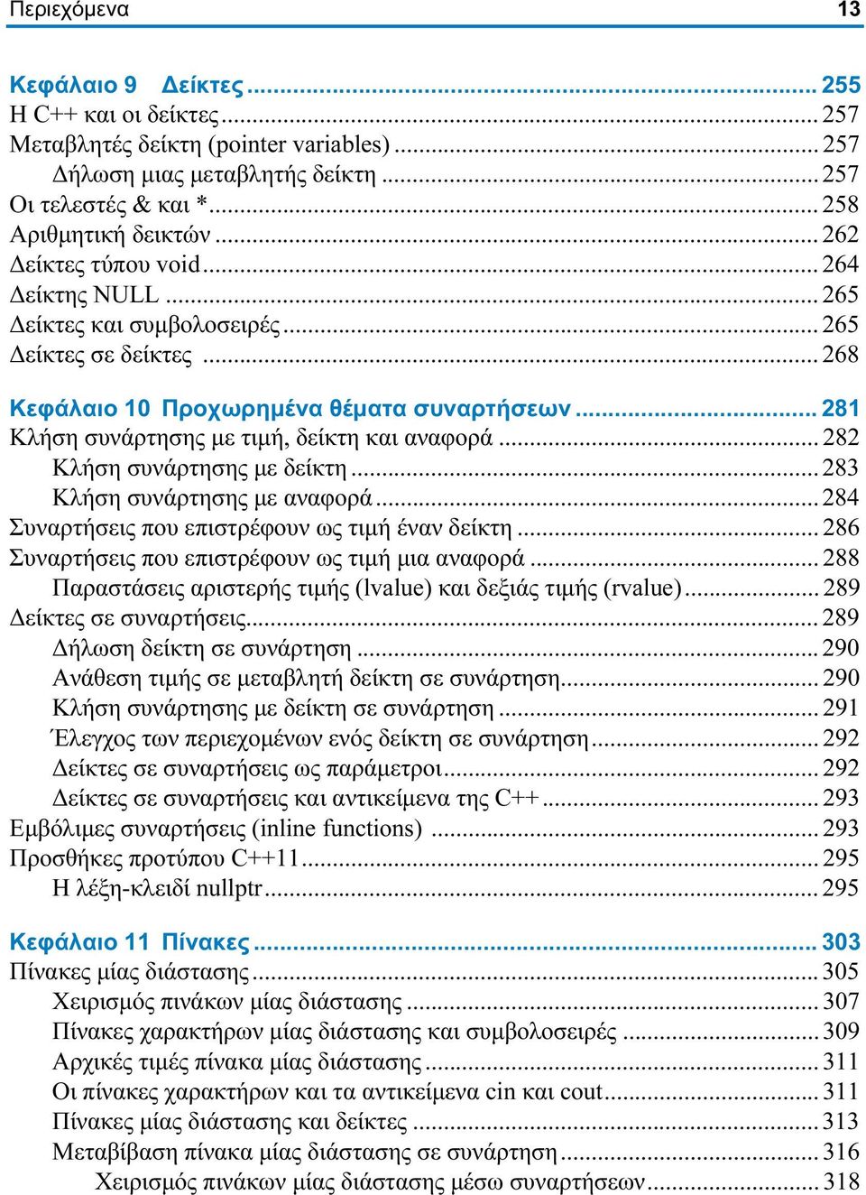 .. 281 Κλήση συνάρτησης με τιμή, δείκτη και αναφορά... 282 Κλήση συνάρτησης με δείκτη... 283 Κλήση συνάρτησης με αναφορά... 284 Συναρτήσεις που επιστρέφουν ως τιμή έναν δείκτη.