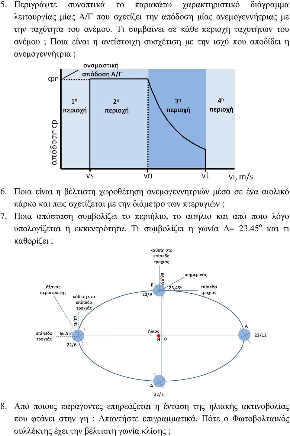 Ποια είναι η βέλτιστη χωροθέτηση ανεµογεννητριών µέσα σε ένα αιολικό πάρκο και πως σχετίζεται µε την διάµετρο των πτερυγιών ; 7.