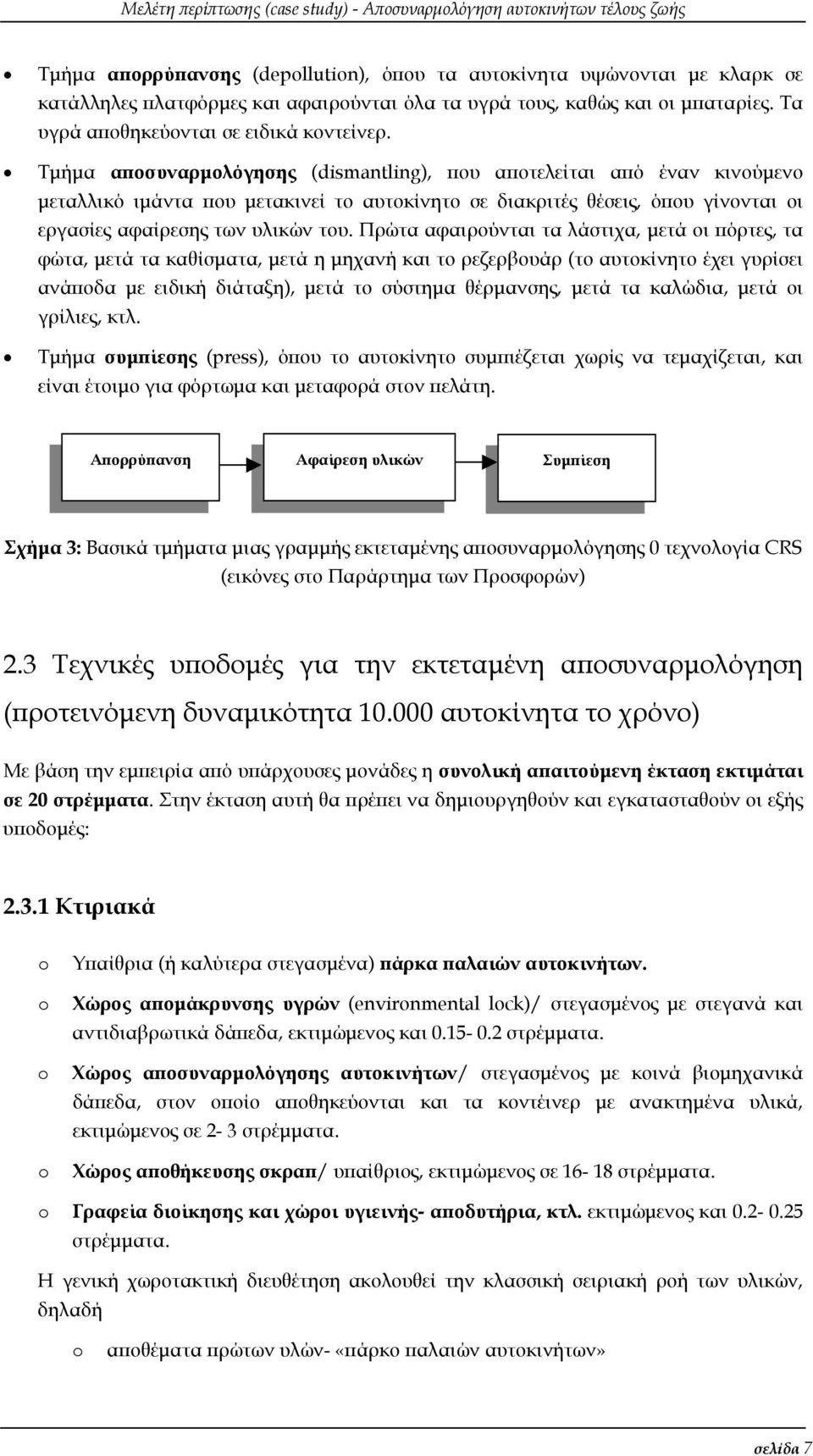 Πρώτα αφαιρούνται τα λάστιχα, µετά οι πόρτες, τα φώτα, µετά τα καθίσµατα, µετά η µηχανή και το ρεζερβουάρ (το αυτοκίνητο έχει γυρίσει ανάποδα µε ειδική διάταξη), µετά το σύστηµα θέρµανσης, µετά τα