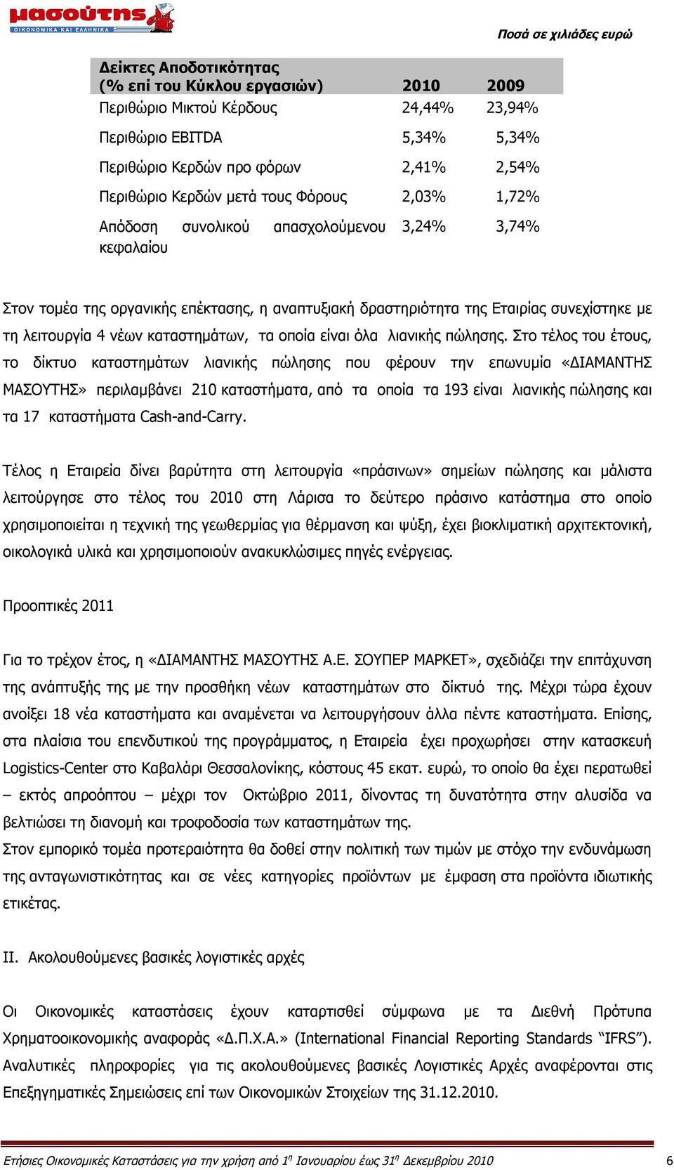 καταστημάτων, τα οποία είναι όλα λιανικής πώλησης.