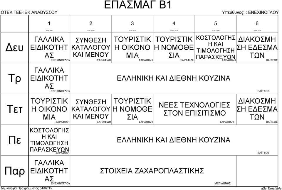 ΣΙΑ ΚΟΣΤΟΛΟΓΗΣ Η ΚΑΙ ΤΙΜΟΛΟΓΗΣΗ ΠΑΡΚΕΥΩΝ ΕΛΛΗΝΙΚΗ ΚΑΙ ΔΙΕΘΝΗ ΚΟΥΖΙΝΑ Η ΝΟΜΟΘΕ ΣΙΑ : - :0 ΝΕΕΣ ΤΕΧΝΟΛΟΓΙΕΣ ΣΤΟΝ