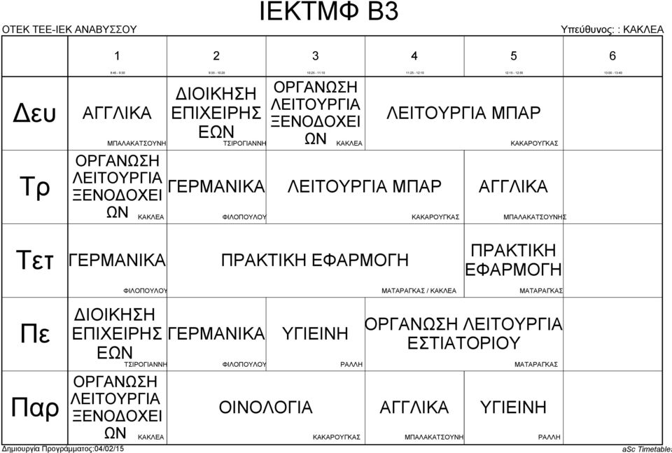 ΠΡΑΚΤΙΚΗ ΕΦΑΡΜΟΓΗ ΜΑΤΑΡΑΓΚ / ΚΑΚΛΕΑ ΜΑΤΑΡΑΓΚ Δημιουργία