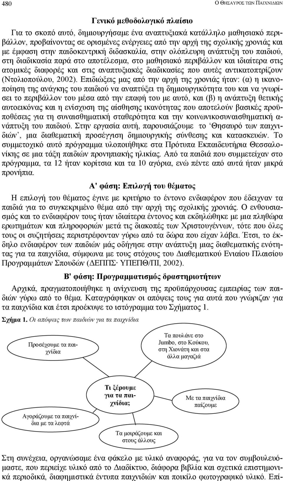 και στις αναπτυξιακές διαδικασίες που αυτές αντικατοπτρίζουν (Ντολιοπούλου, 2002).