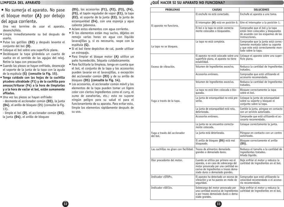 Retire la tapa con precaución. Cuando las piezas se hayan enfriado, desencaje el soporte de la junta de la tapa con la ayuda de la espátula (G) (consulte la Fig. 15).