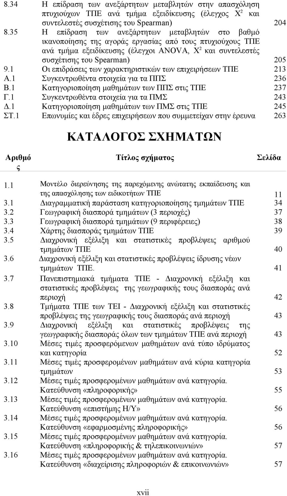 1 Οι επιδράσεις των χαρακτηριστικών των επιχειρήσεων ΤΠΕ 213 Α.1 Συγκεντρωθέντα στοιχεία για τα ΠΠΣ 236 Β.1 Κατηγοριοποίηση μαθημάτων των ΠΠΣ στις ΤΠΕ 237 Γ.1 Συγκεντρωθέντα στοιχεία για τα ΠΜΣ 243 Δ.